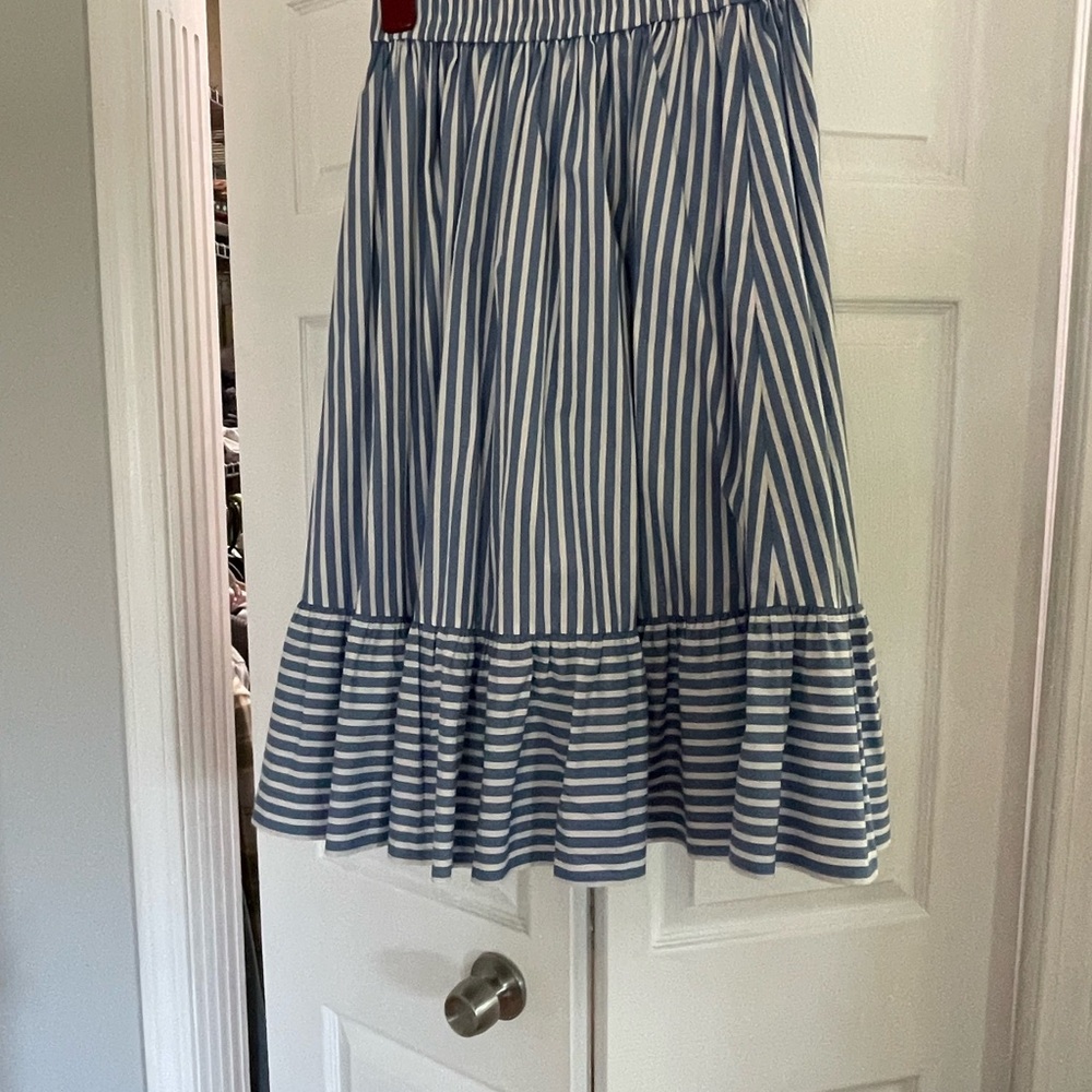 New Kate Spade Blue and White Striped A-Line Skirt